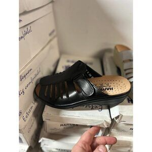 Vintage Hartjes Dark Grey Leather Women's sandals 81822